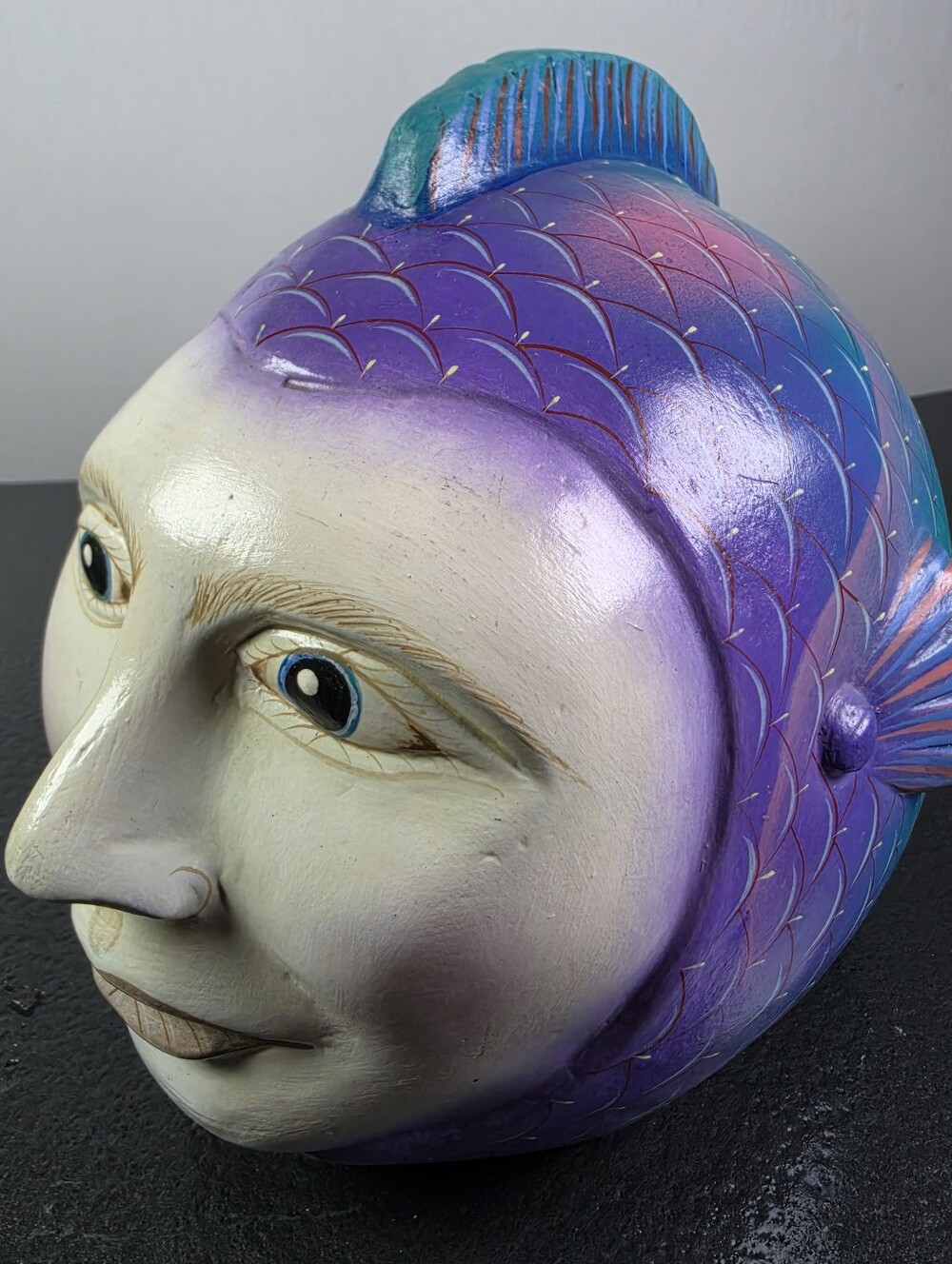 Vintage Folk Art Fish By A. Mendoza - Picture 8 of 14